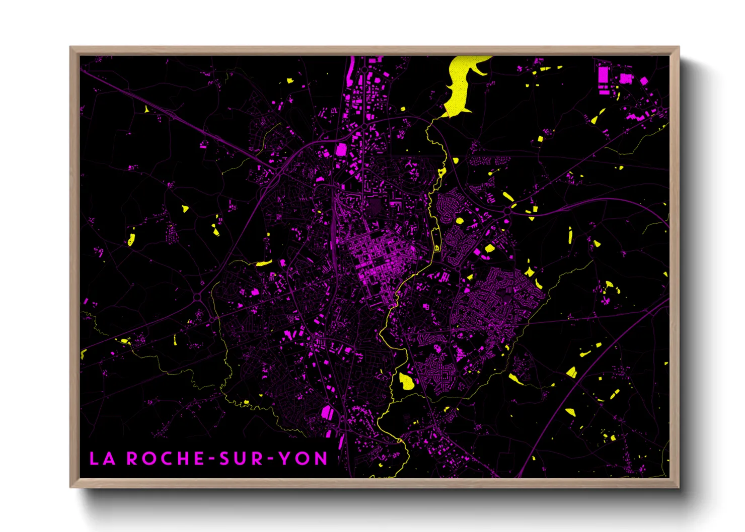 Une affiche de carte sur La Roche-sur-Yon