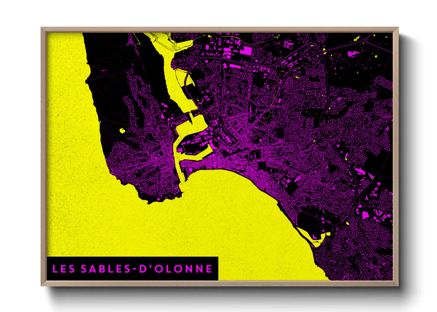 Une affiche de carte sur Les Sables-d'Olonne