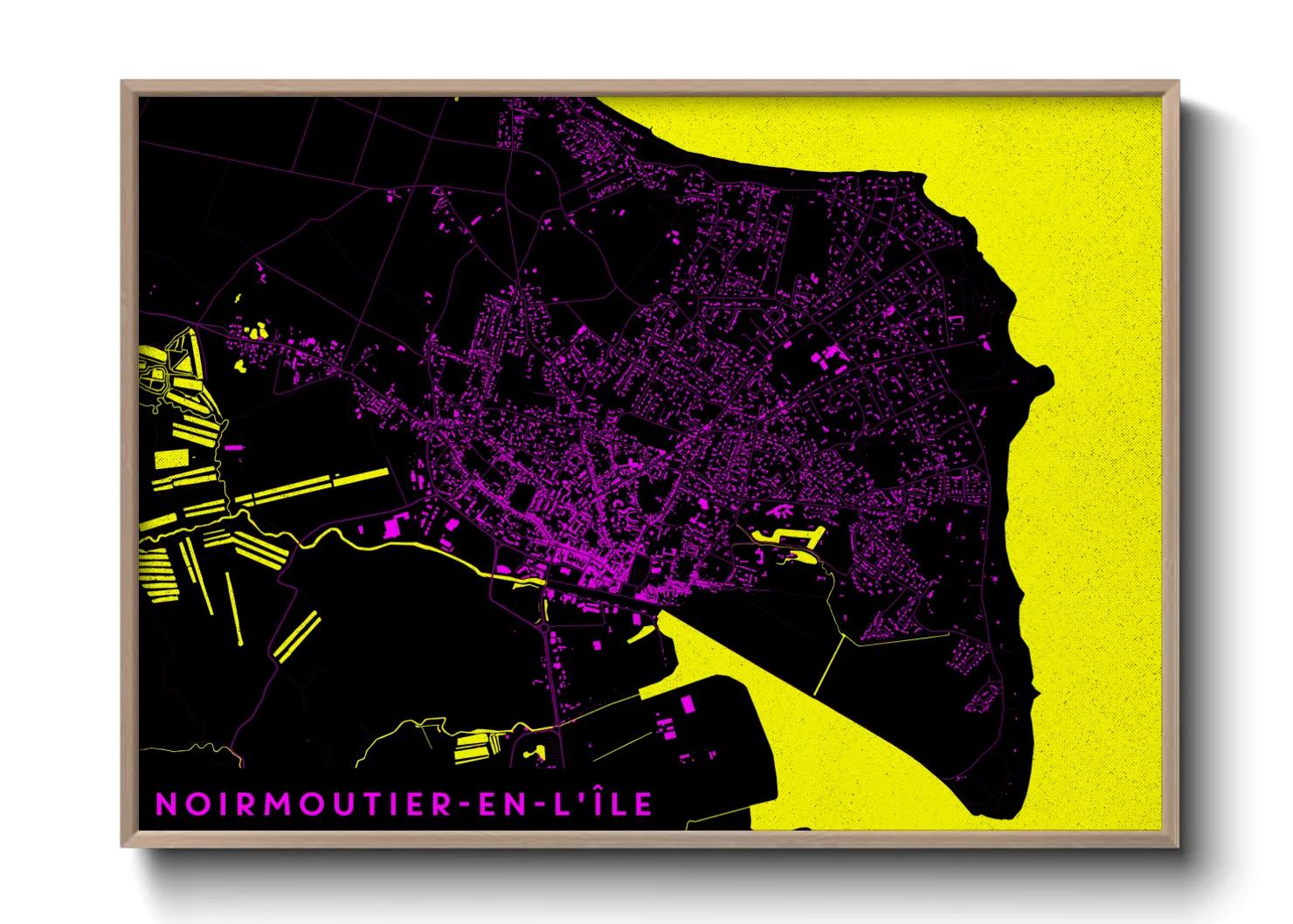 Une affiche de carte sur Noirmoutier-en-l'Île