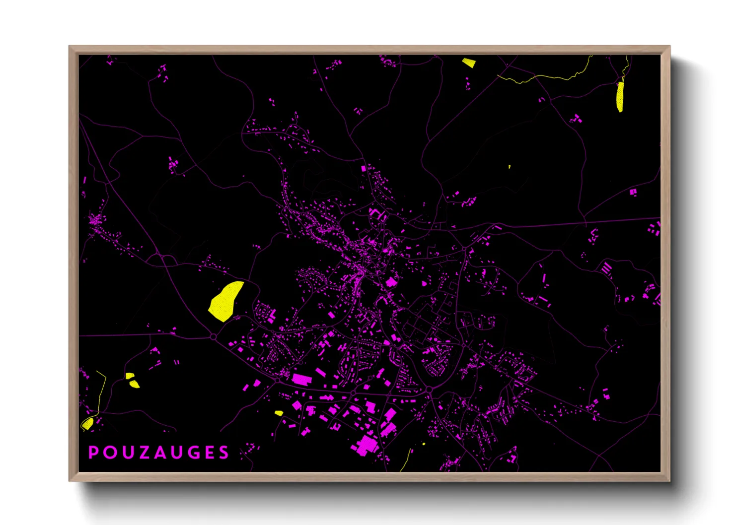 Une affiche de carte sur Pouzauges