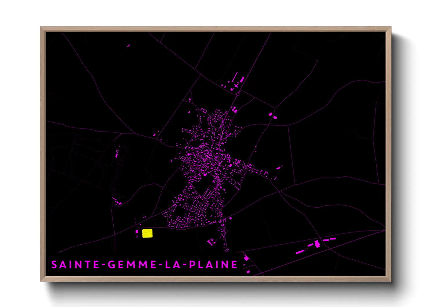 Une affiche de carte sur Sainte-Gemme-la-Plaine
