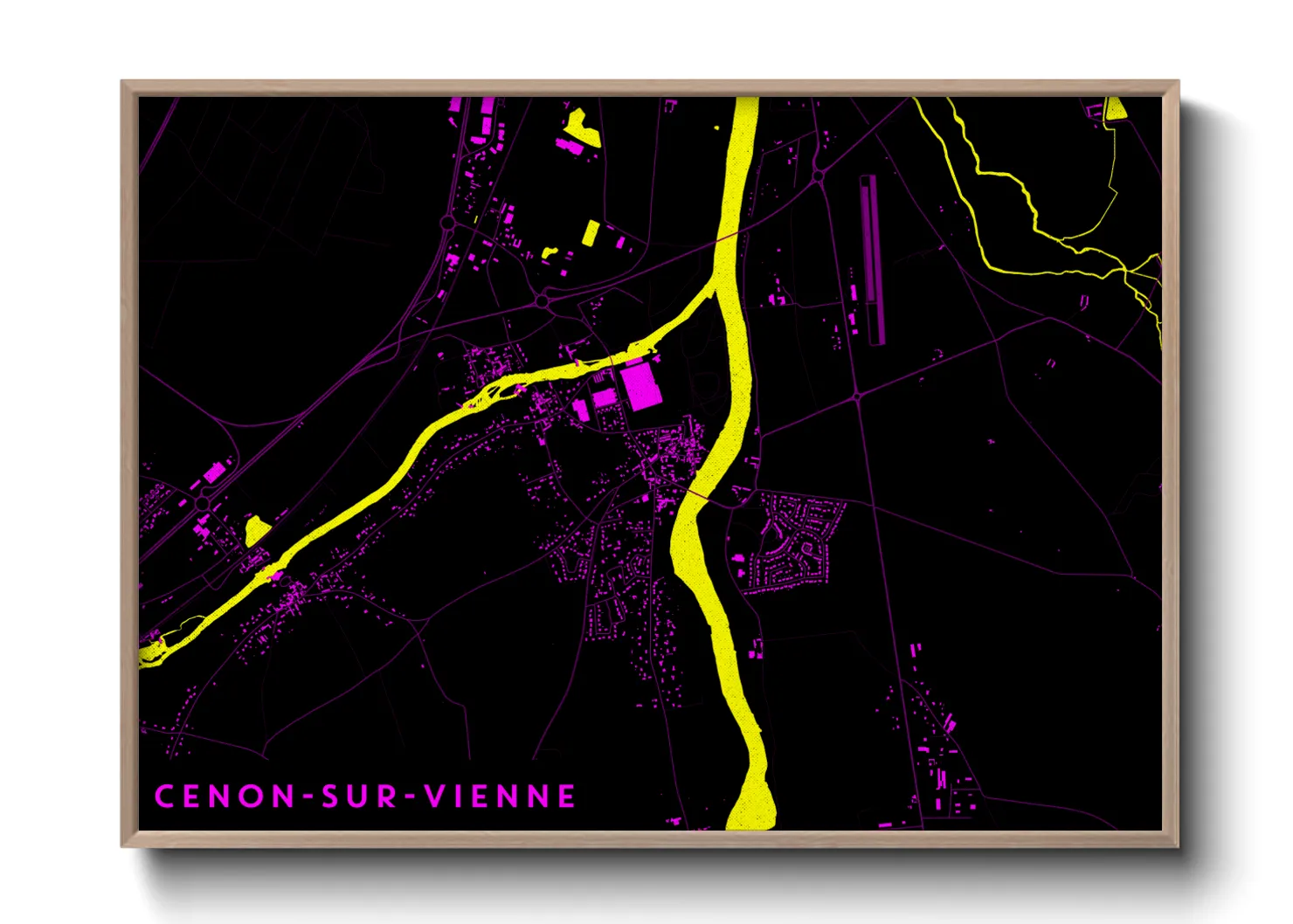 Une affiche de carte sur Cenon-sur-Vienne