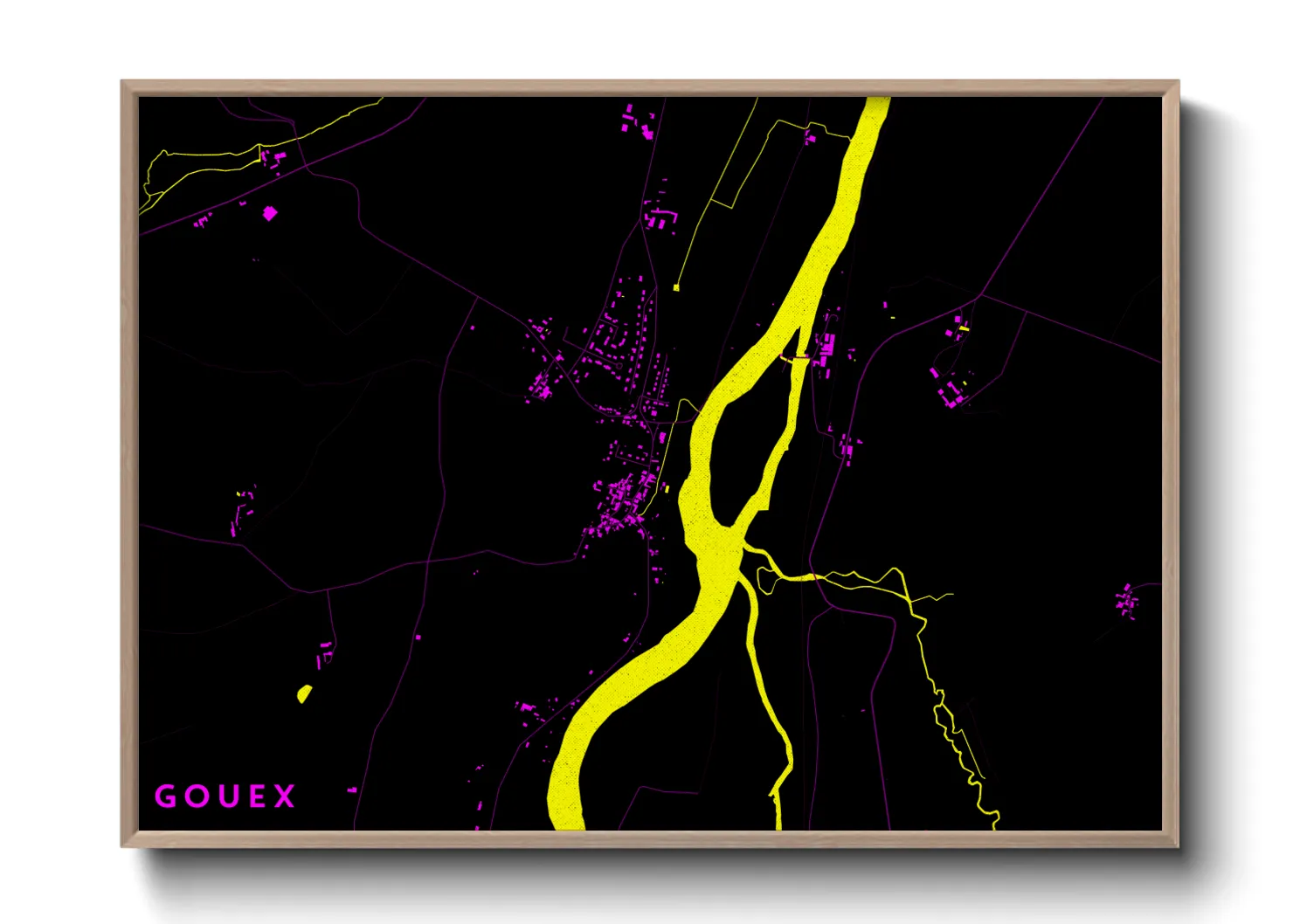 Une affiche de carte sur Gouex