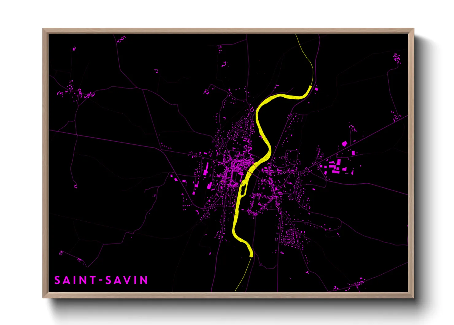 Une affiche de carte sur Saint-Savin