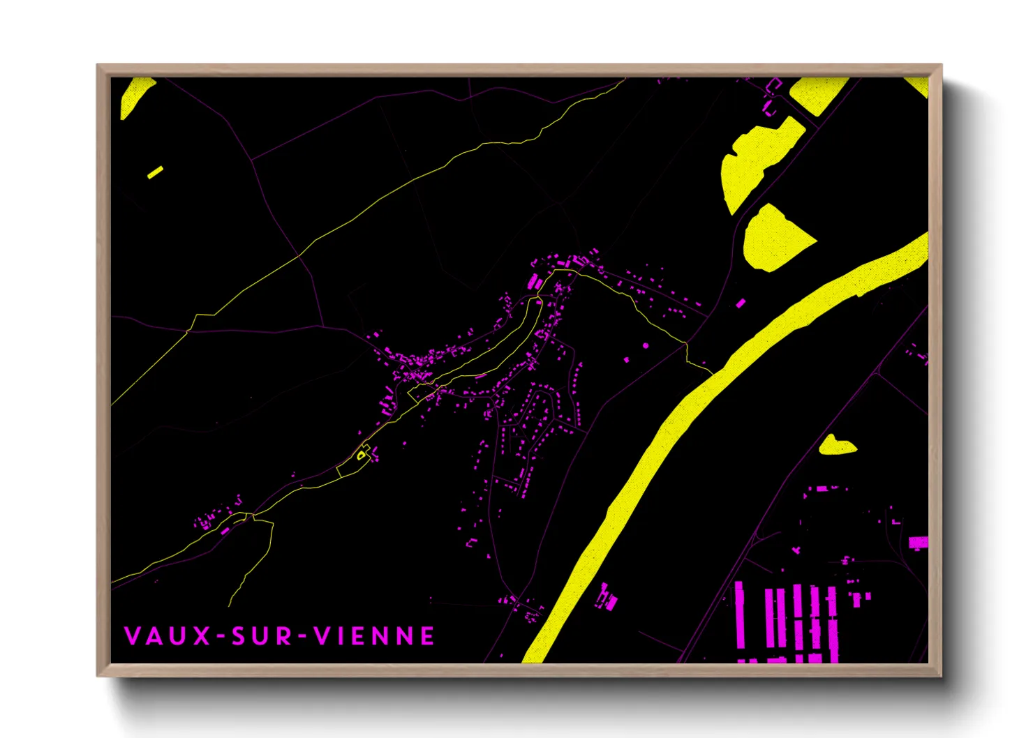 Une affiche de carte sur Vaux-sur-Vienne