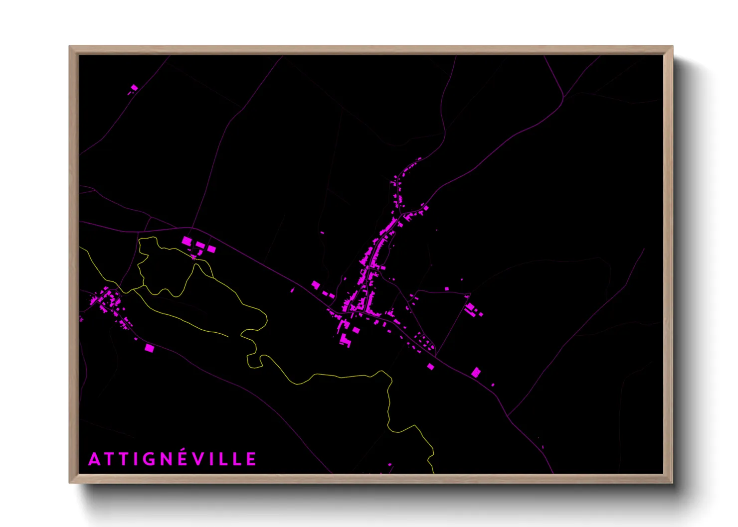 Une affiche de carte sur Attignéville
