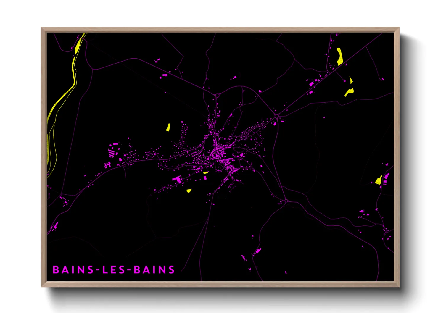 Une affiche de carte sur Bains-les-Bains