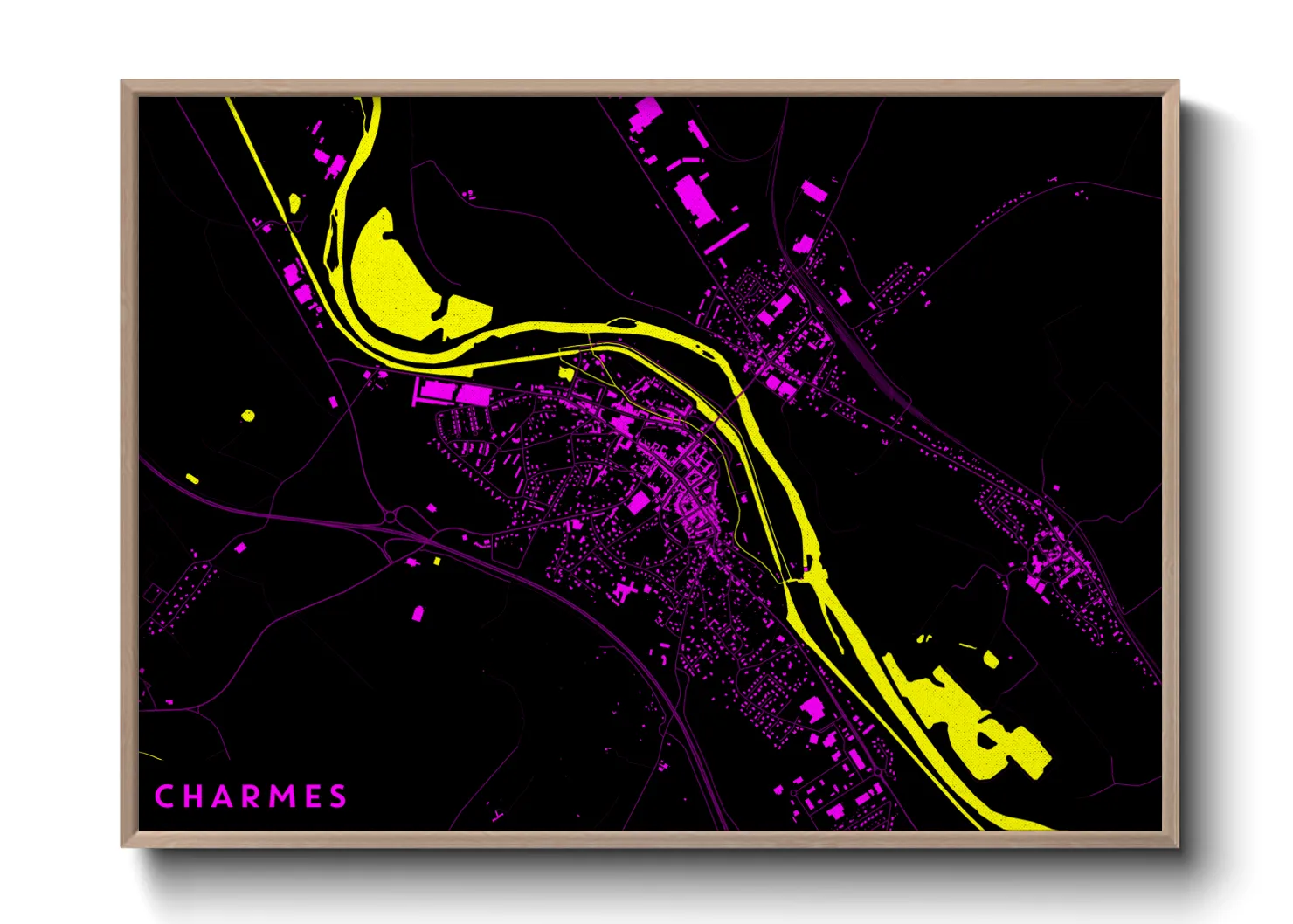 Une affiche de carte sur Charmes