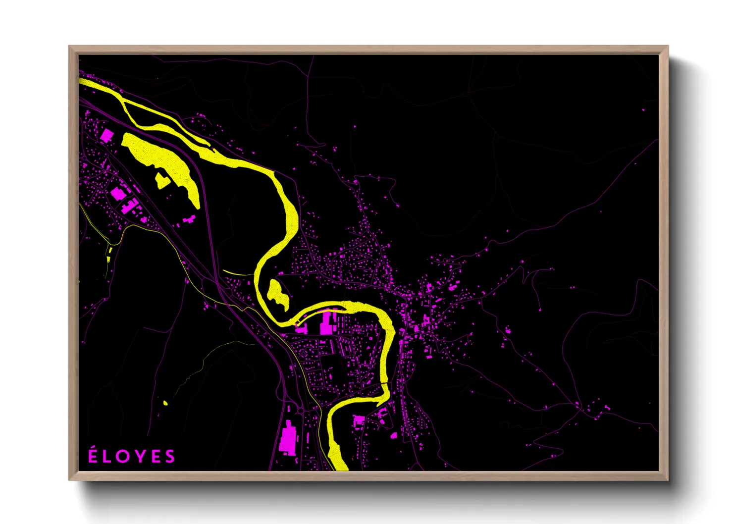Une affiche de carte sur Éloyes