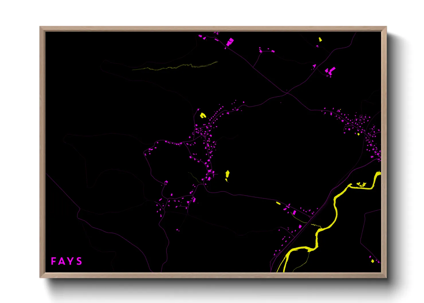 Une affiche de carte sur Fays