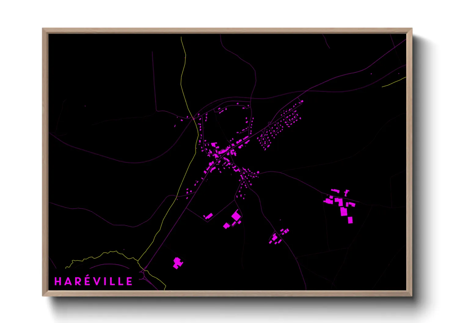 Une affiche de carte sur Haréville