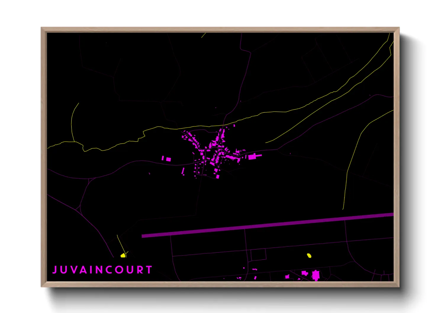 Une affiche de carte sur Juvaincourt