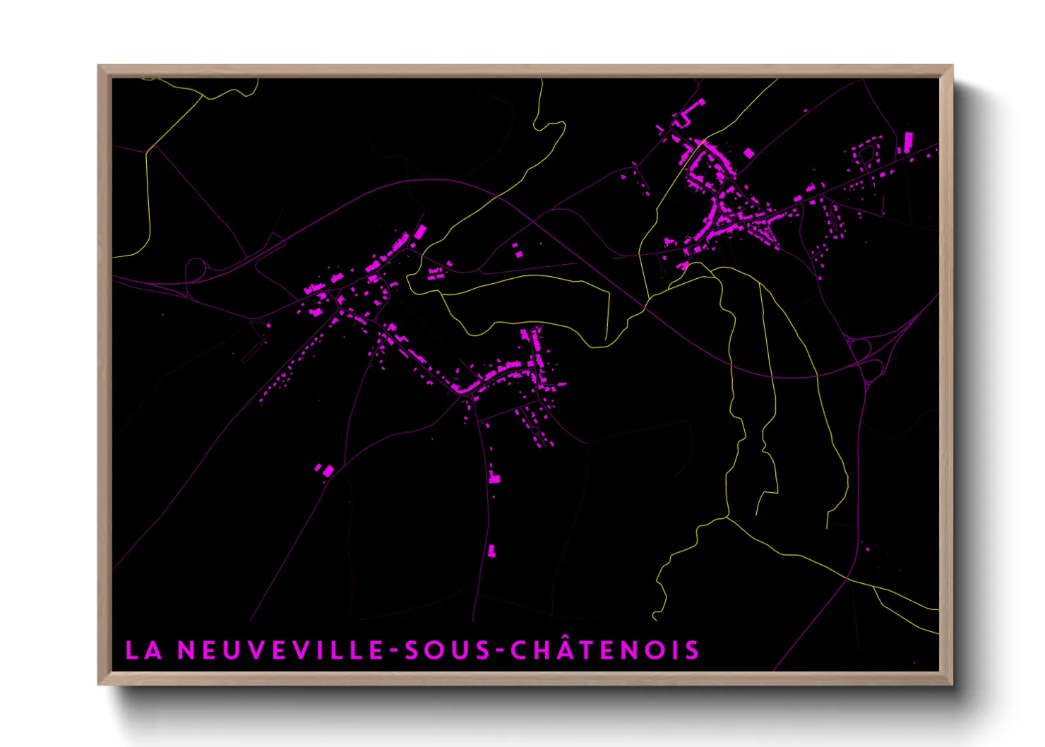 Une affiche de carte sur La Neuveville-sous-Châtenois