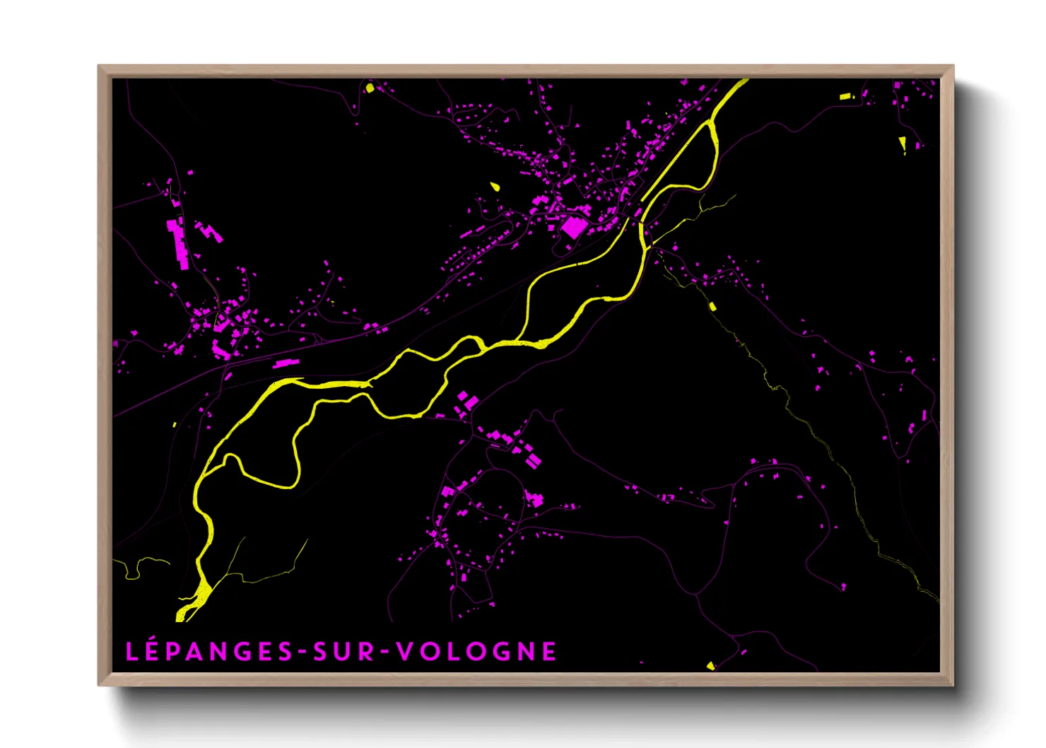 Une affiche de carte sur Lépanges-sur-Vologne