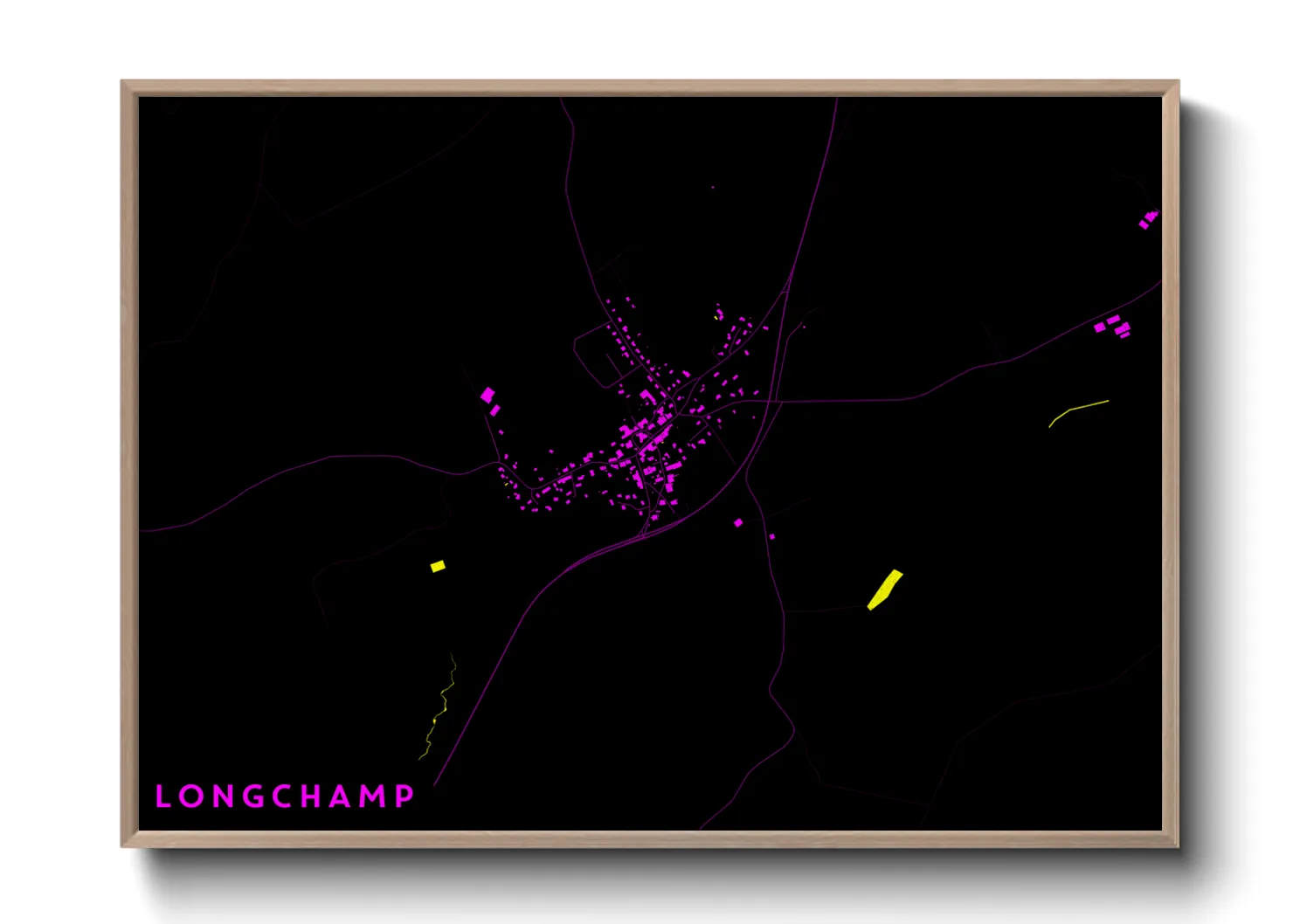 Une affiche de carte sur Longchamp