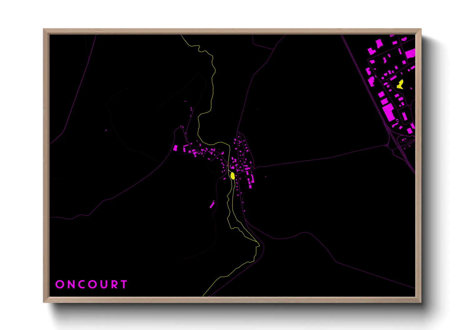 Une affiche de carte sur Oncourt