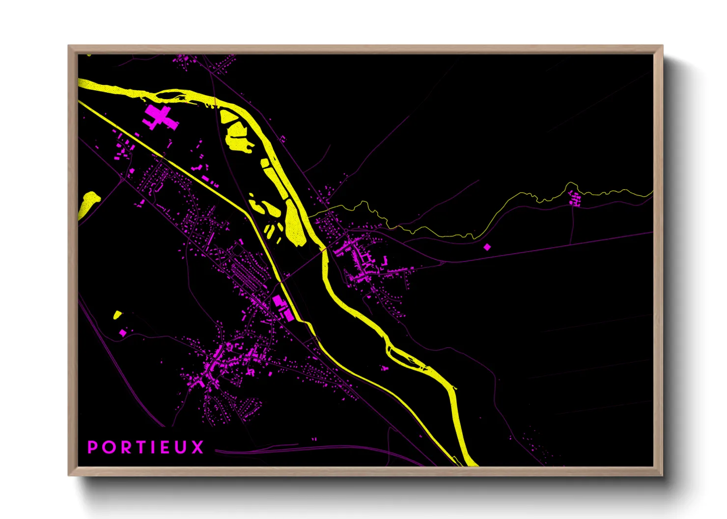 Une affiche de carte sur Portieux