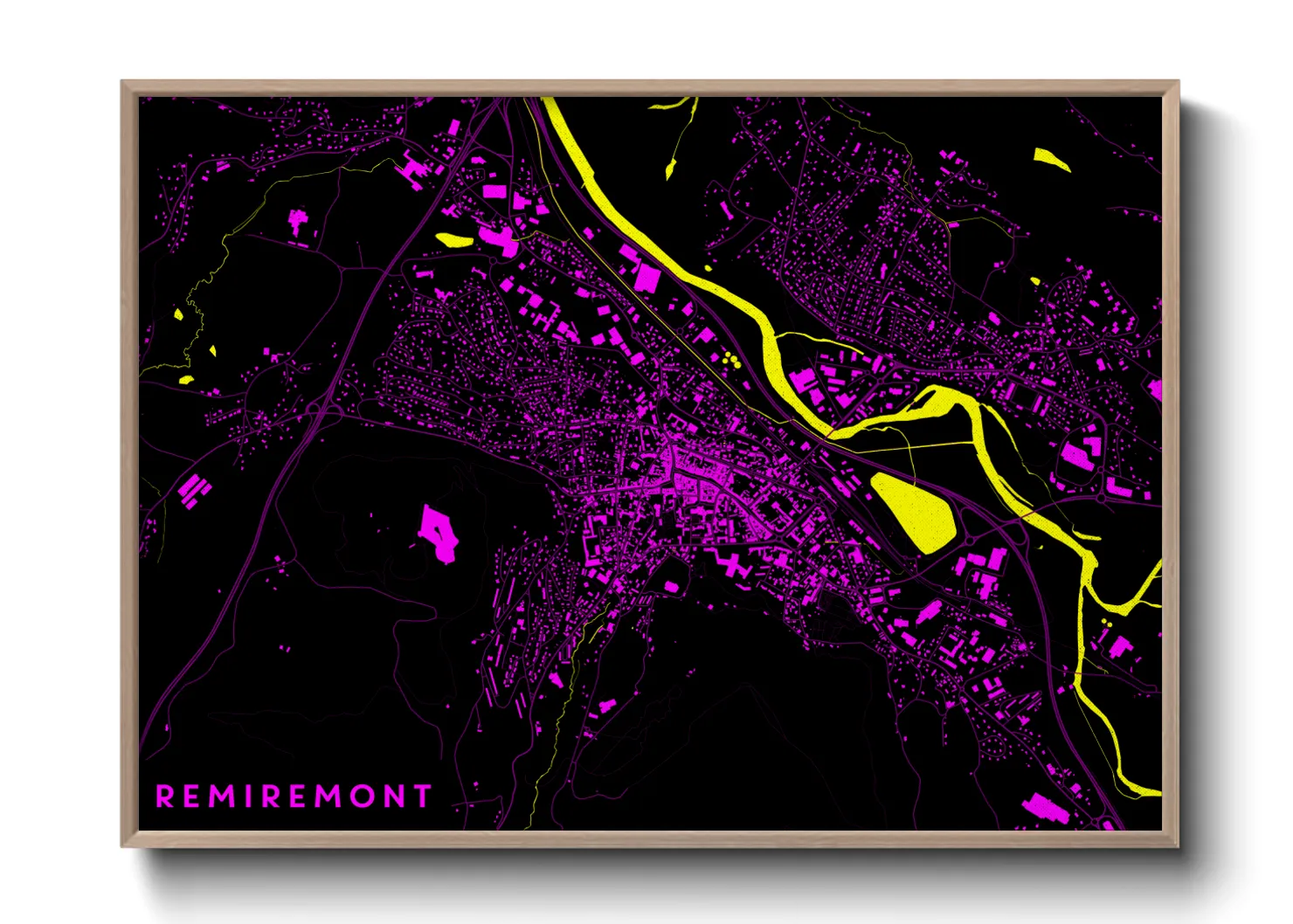 Une affiche de carte sur Remiremont