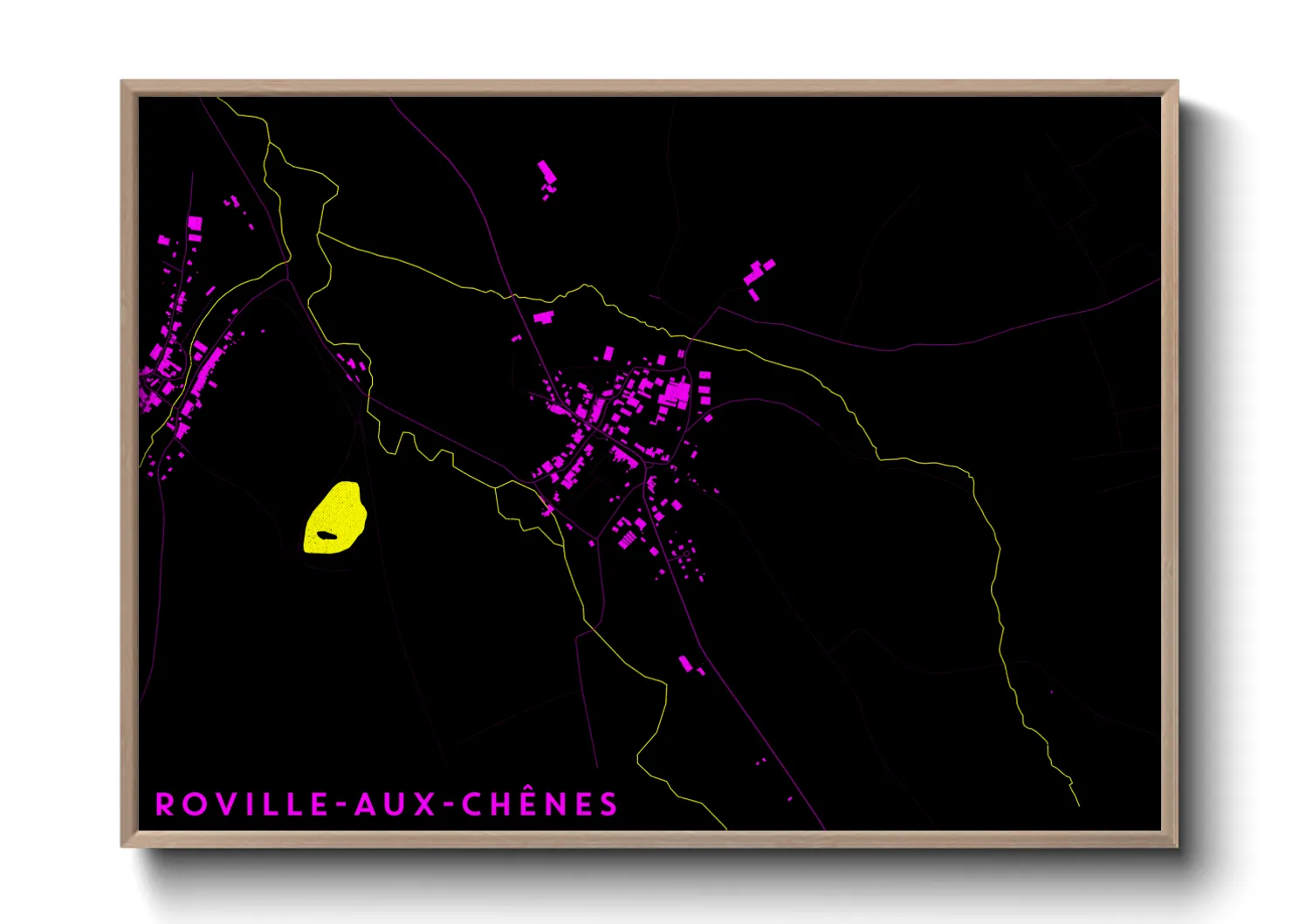 Une affiche de carte sur Roville-aux-Chênes