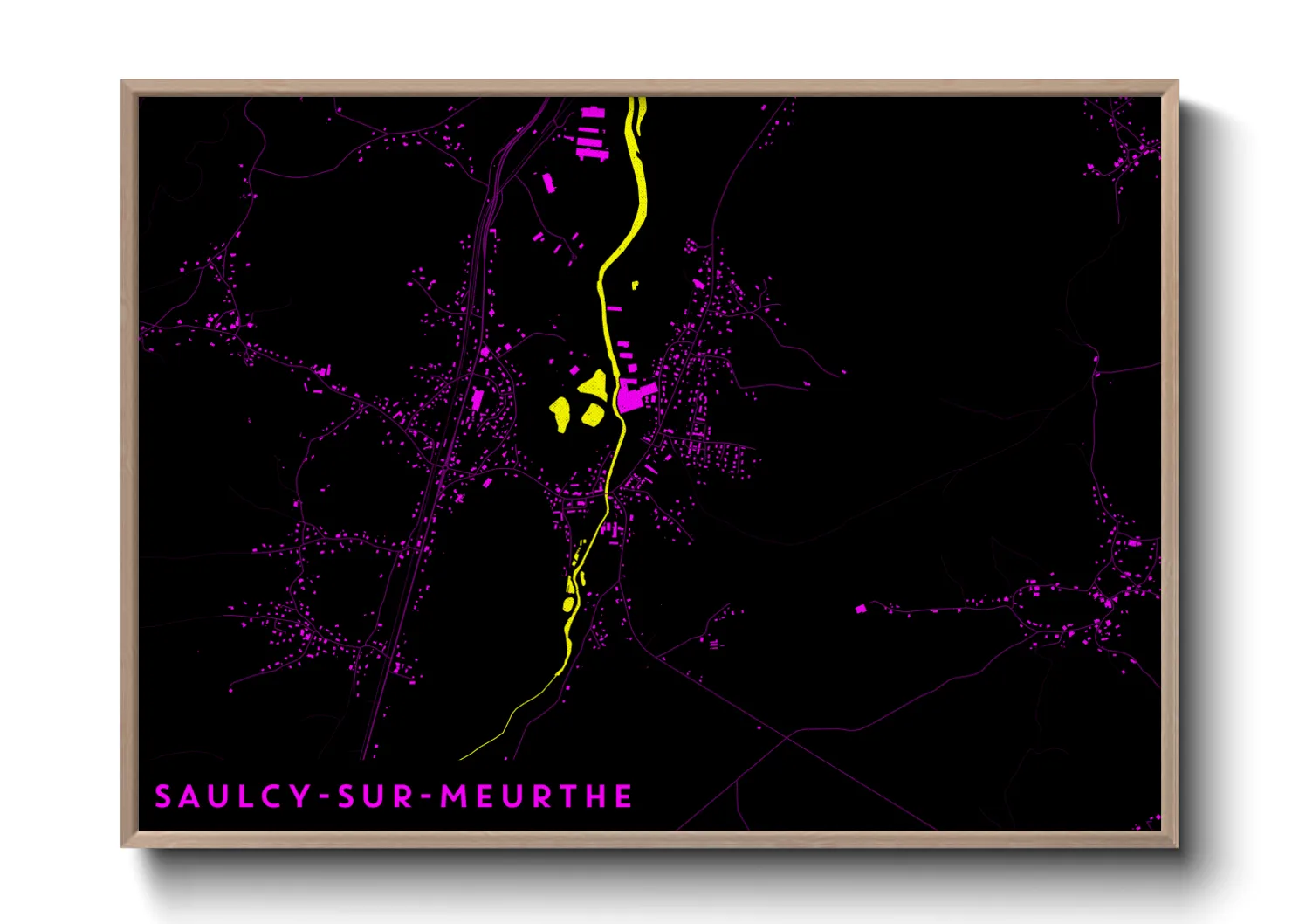 Une affiche de carte sur Saulcy-sur-Meurthe