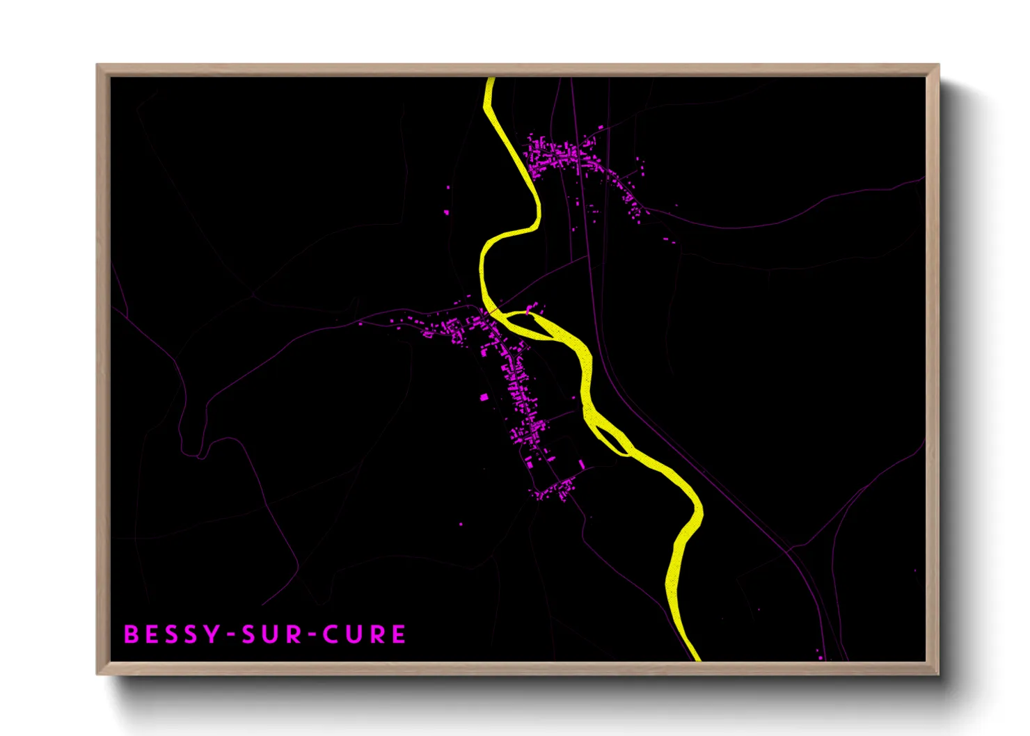 Une affiche de carte sur Bessy-sur-Cure