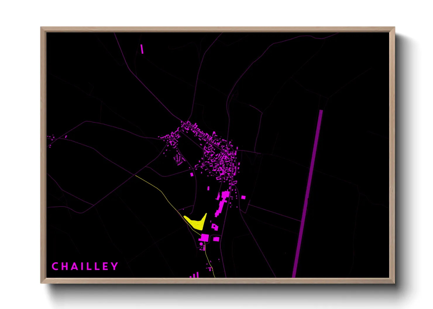 Une affiche de carte sur Chailley