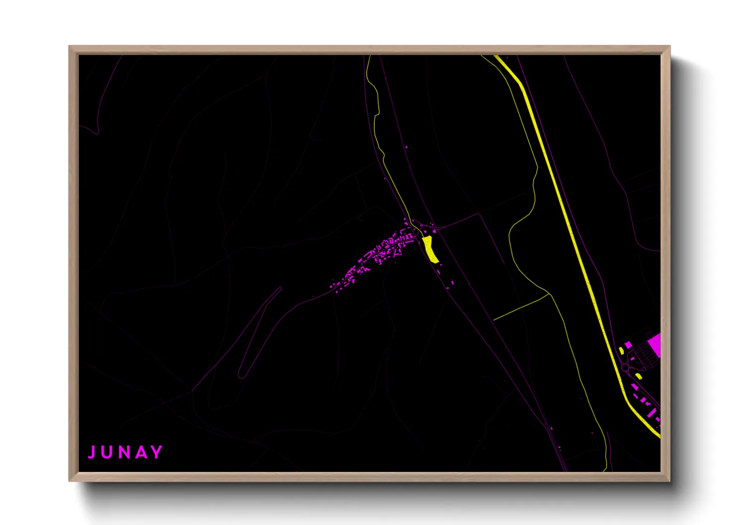 Une affiche de carte sur Junay