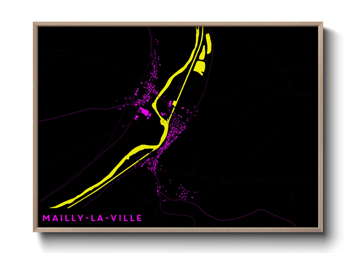 Une affiche de carte sur Mailly-la-Ville