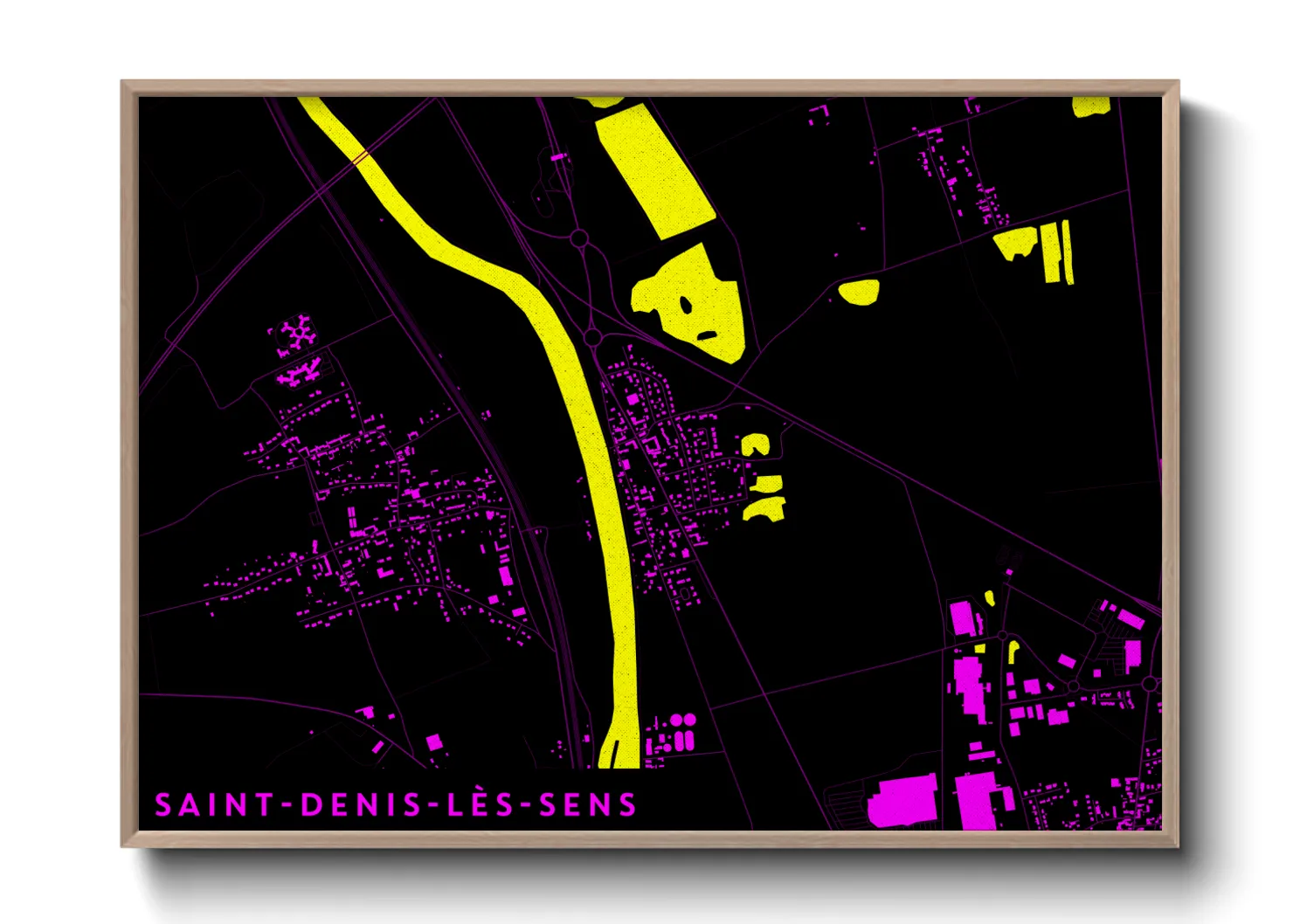 Une affiche de carte sur Saint-Denis-lès-Sens