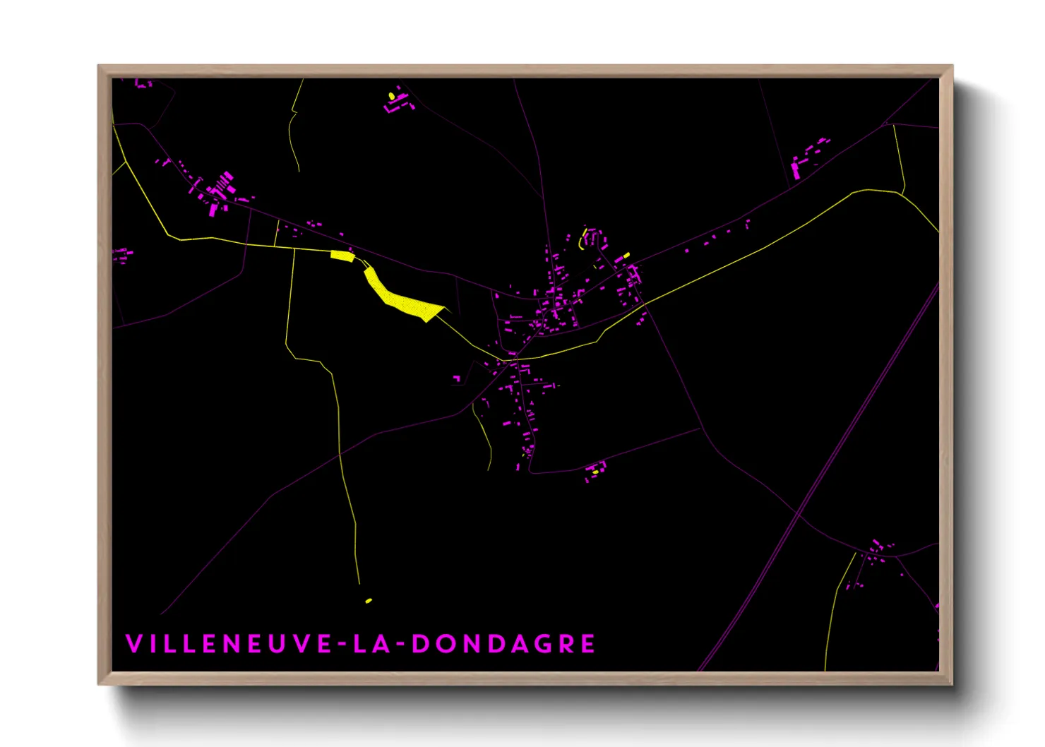 Une affiche de carte sur Villeneuve-la-Dondagre