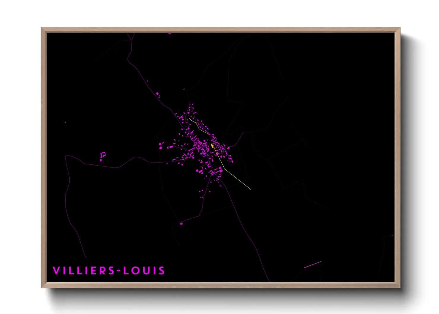 Une affiche de carte sur Villiers-Louis