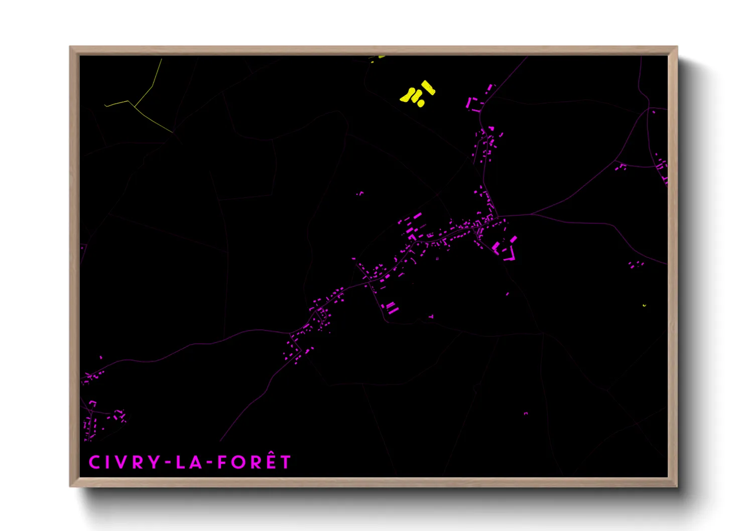 Une affiche de carte sur Civry-la-Forêt
