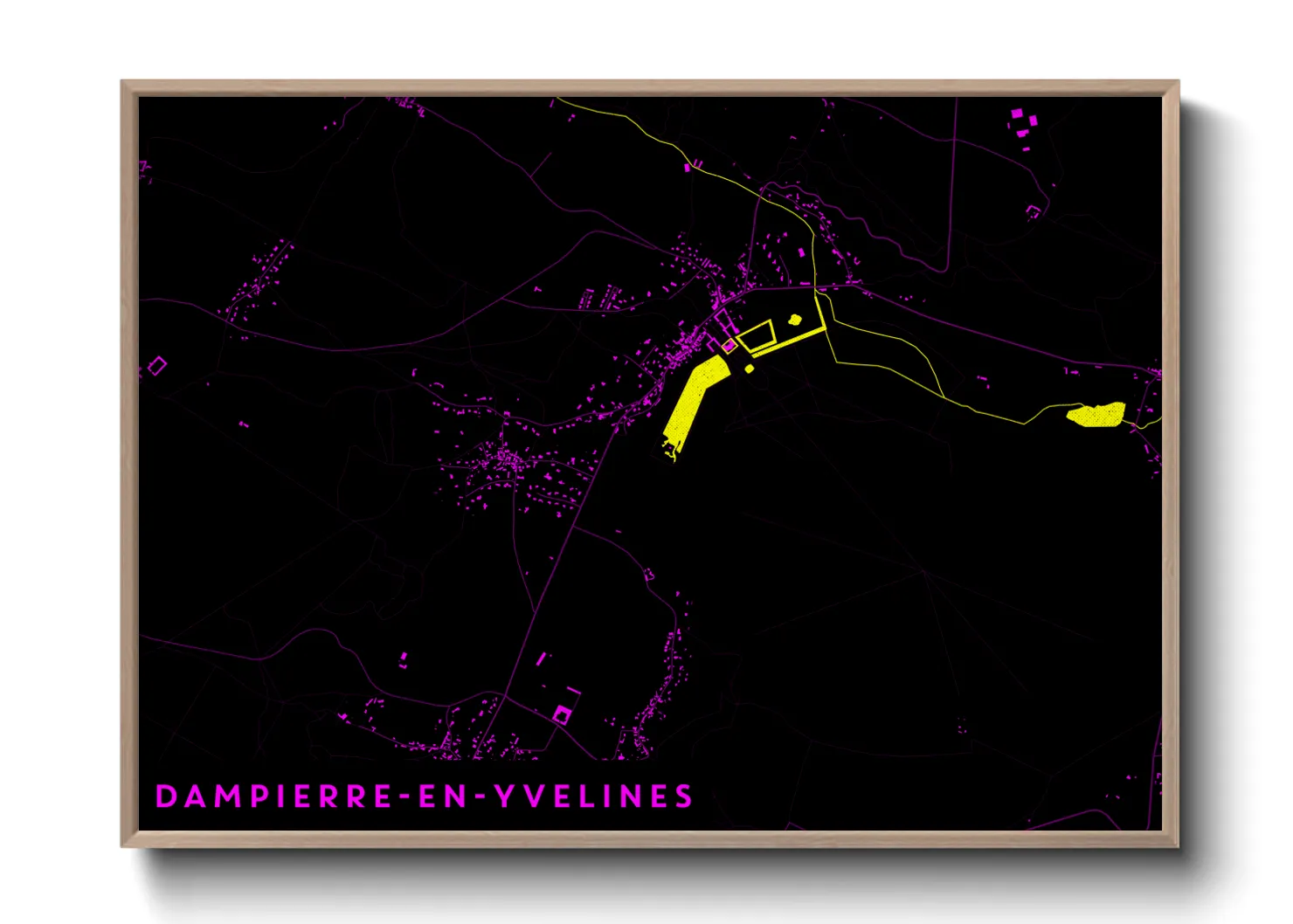Une affiche de carte sur Dampierre-en-Yvelines