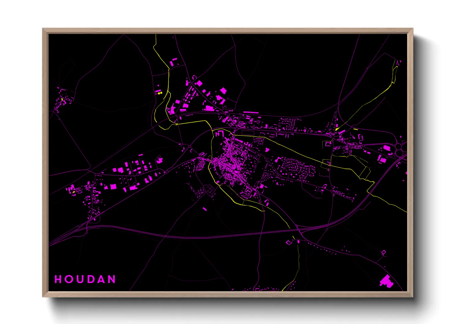 Une affiche de carte sur Houdan