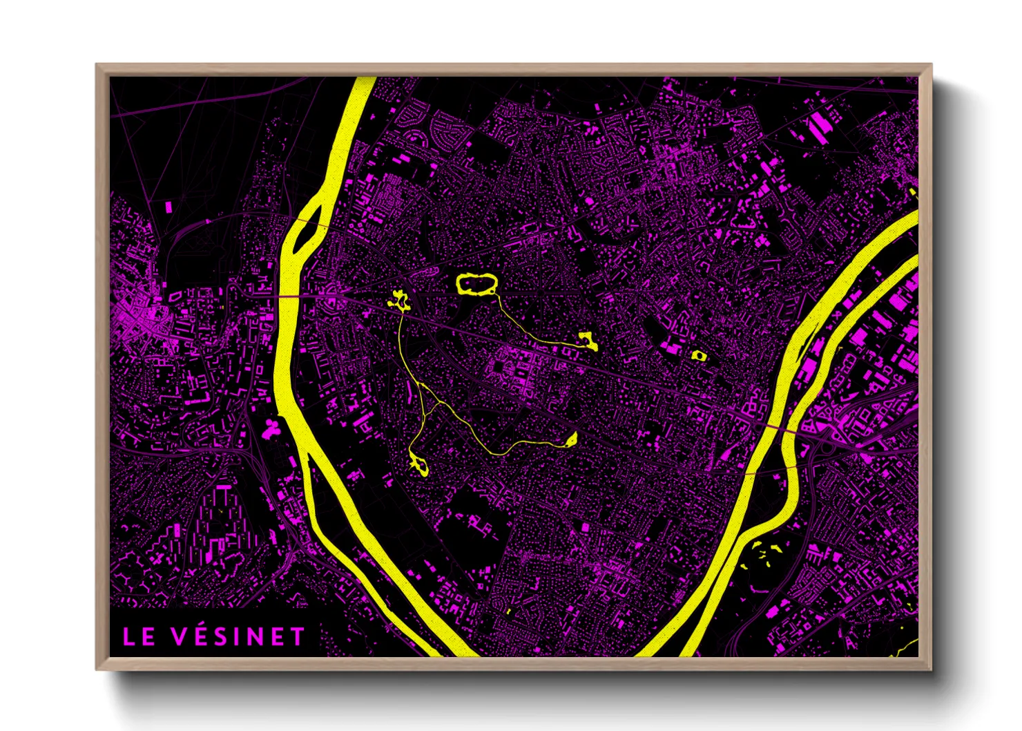 Une affiche de carte sur Le Vésinet