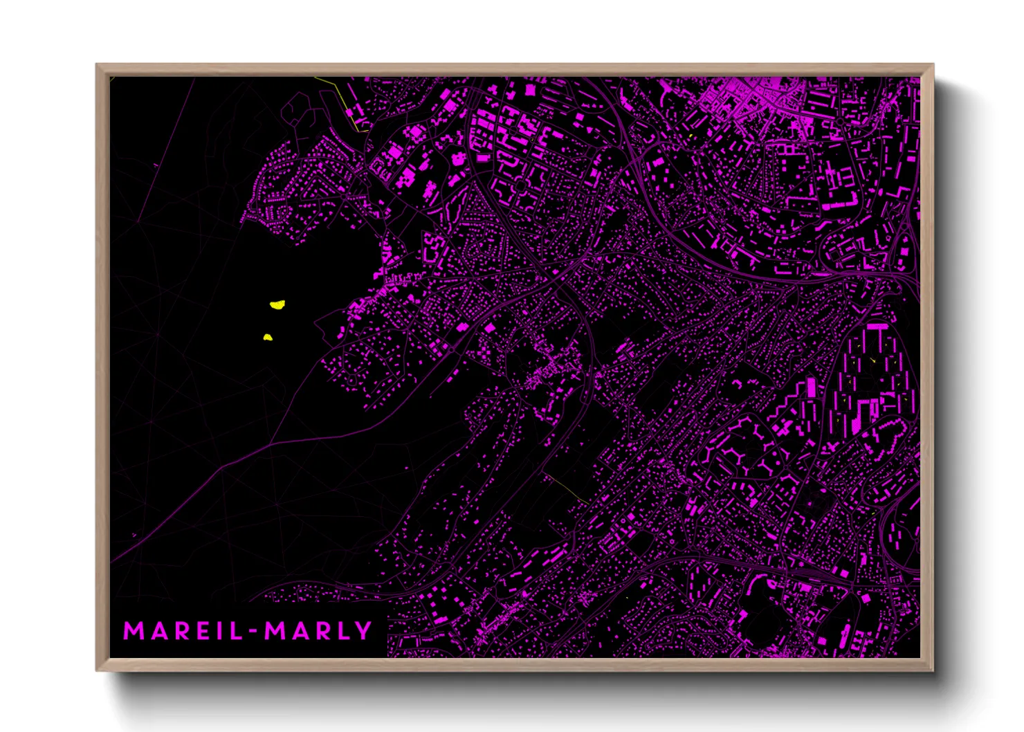 Une affiche de carte sur Mareil-Marly