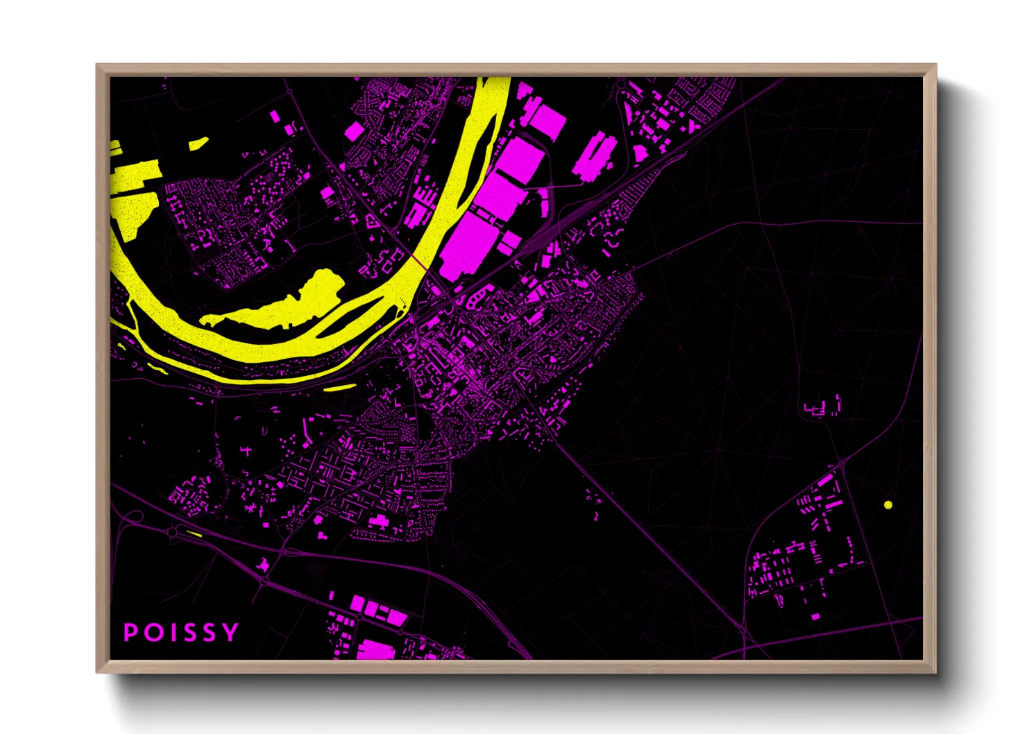 Une affiche de carte sur Poissy