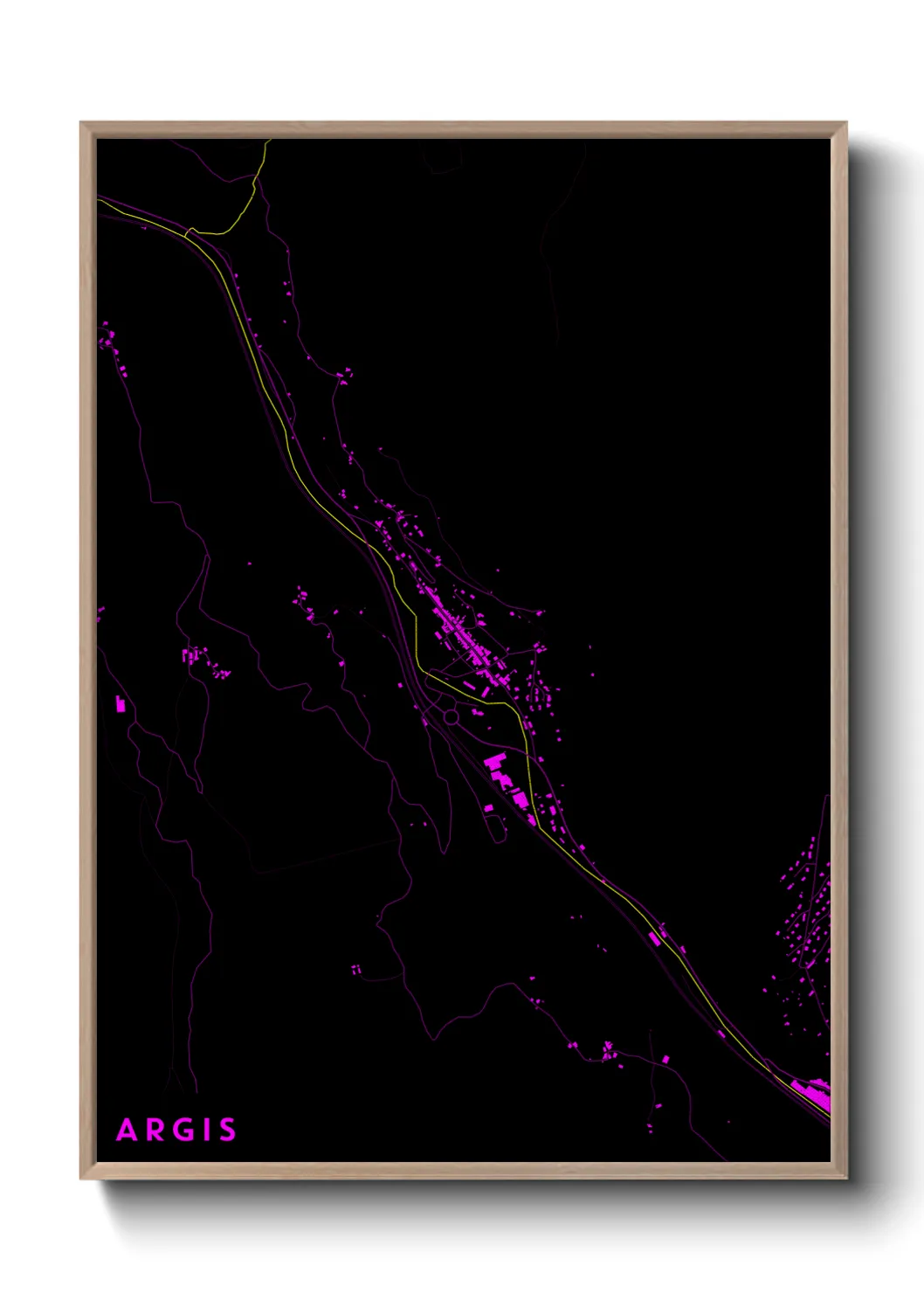 Une affiche de carte sur Argis