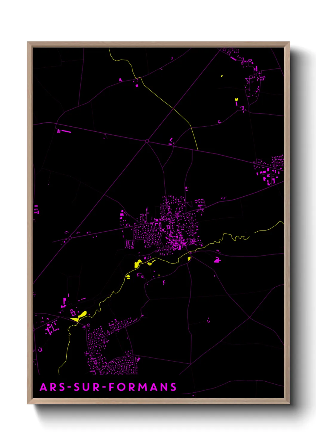 Une affiche de carte sur Ars-sur-Formans
