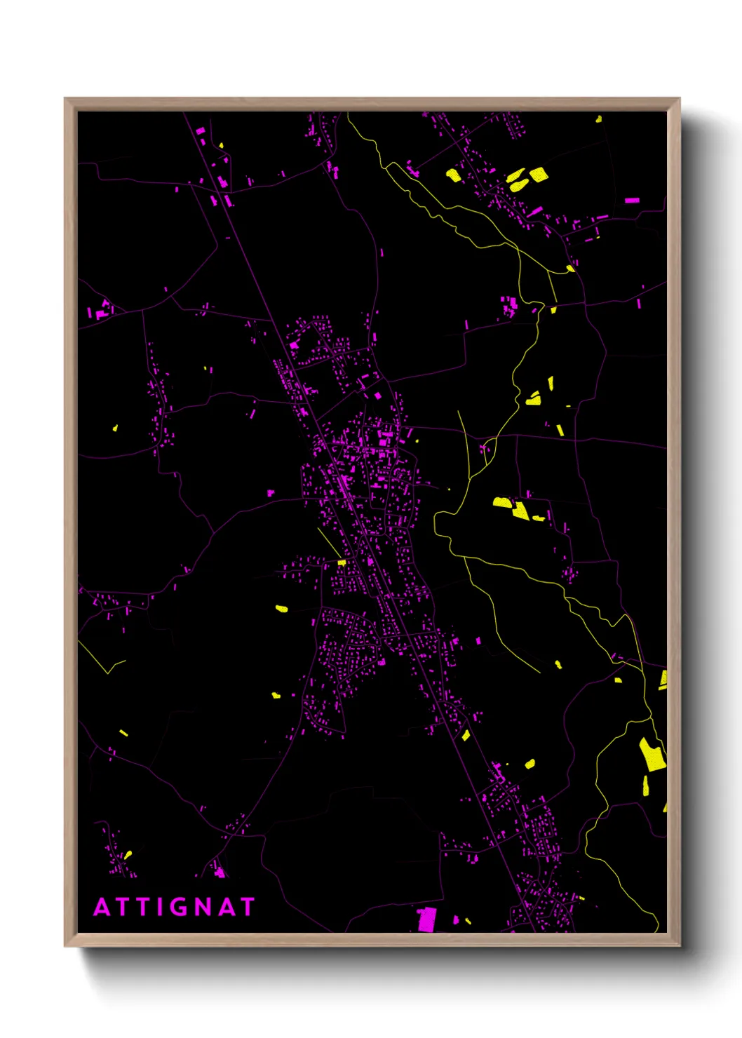 Une affiche de carte sur Attignat