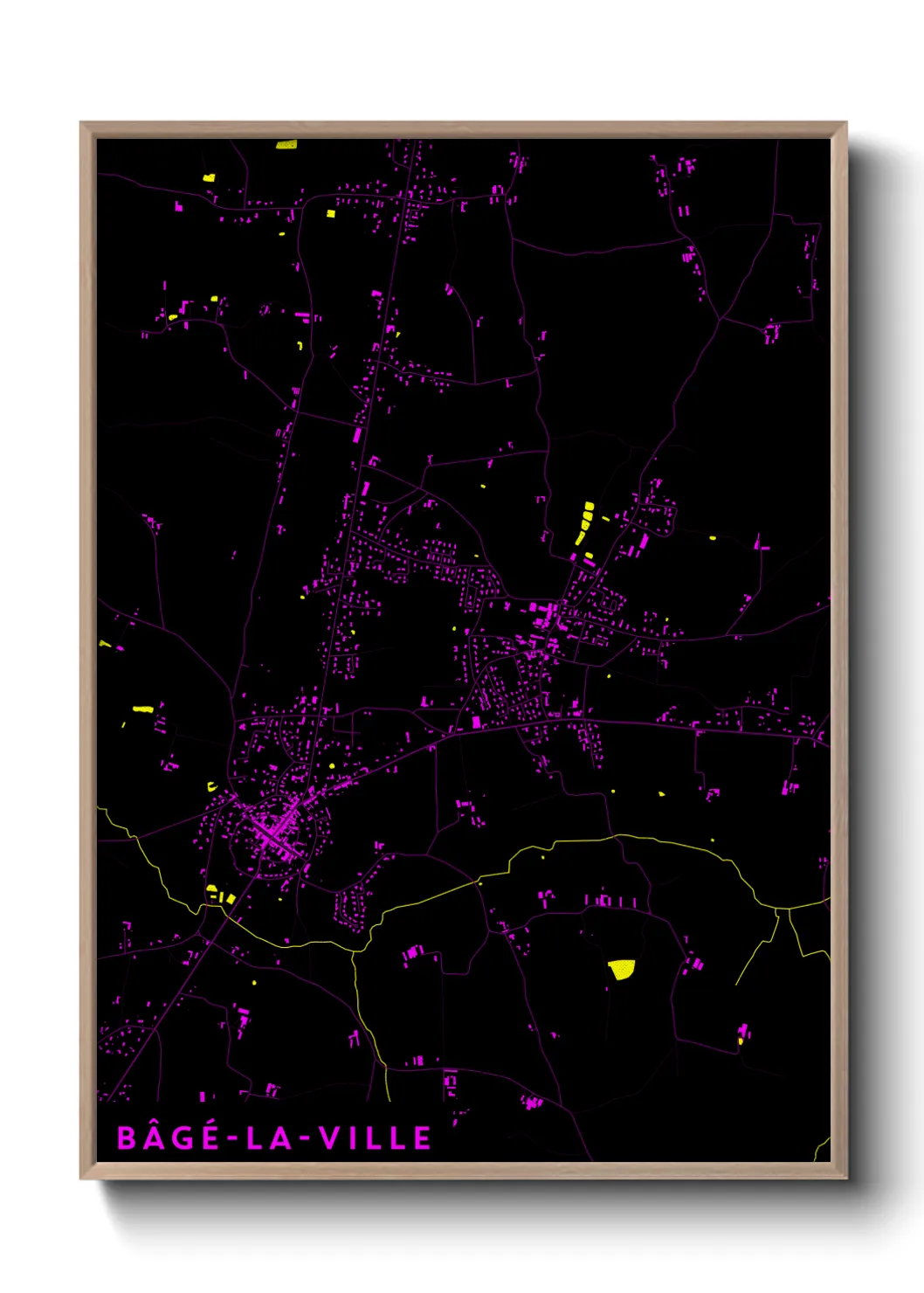 Une affiche de carte sur Bâgé-la-Ville