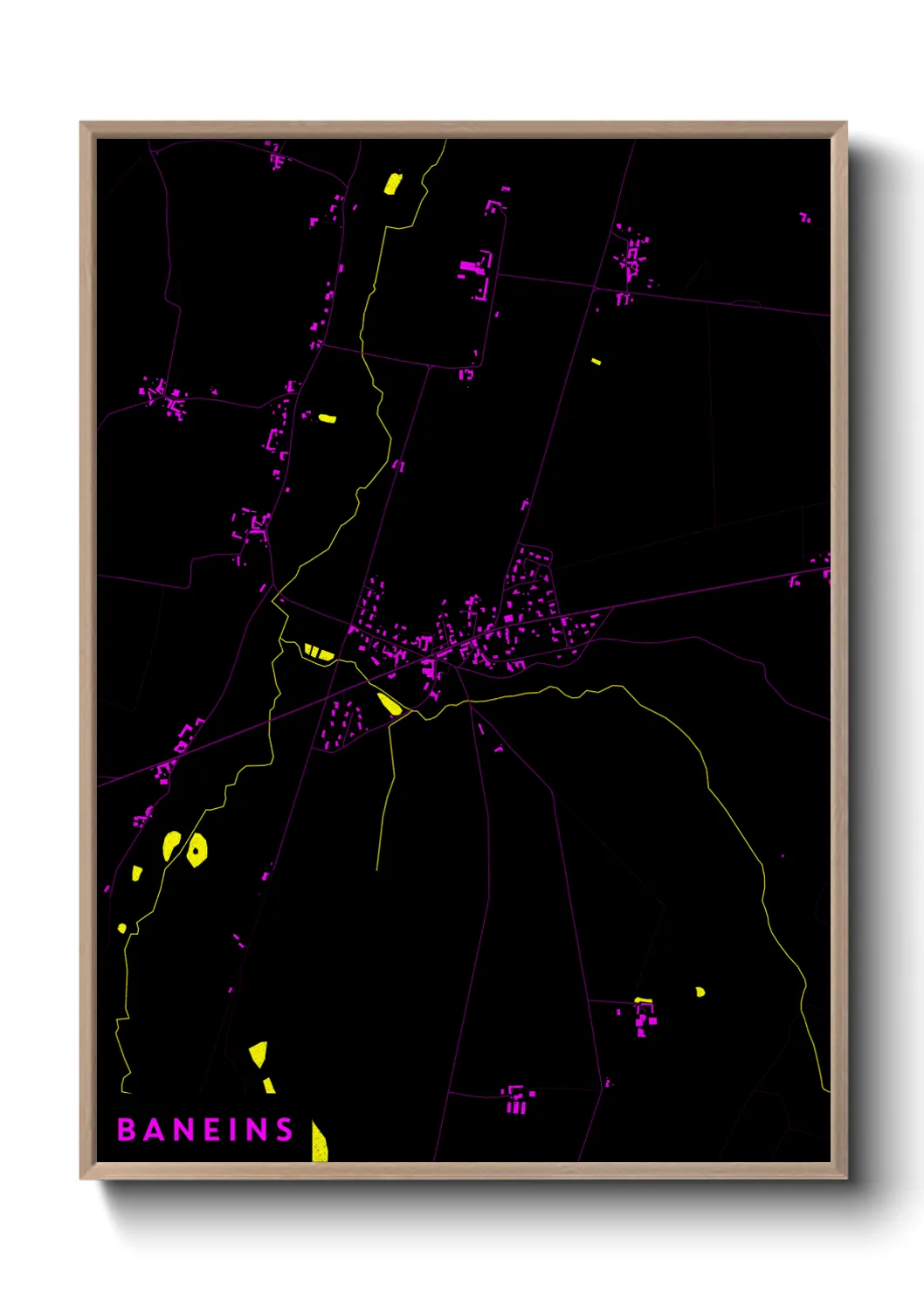 Une affiche de carte sur Baneins