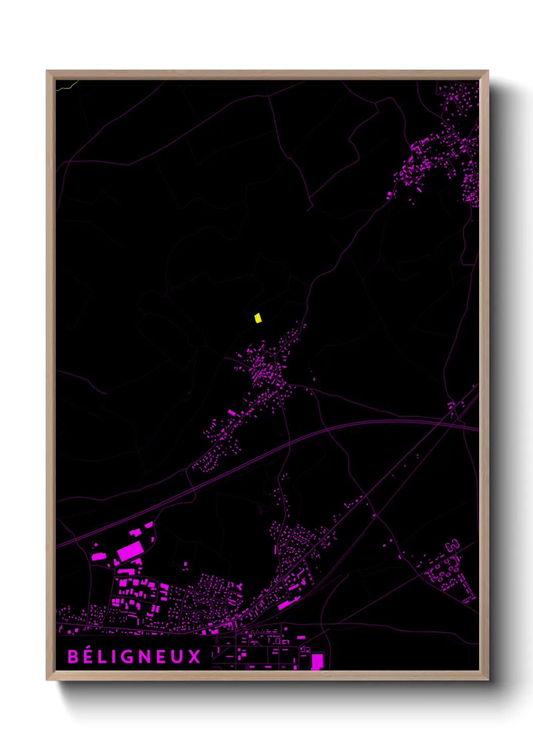 Une affiche de carte sur Béligneux