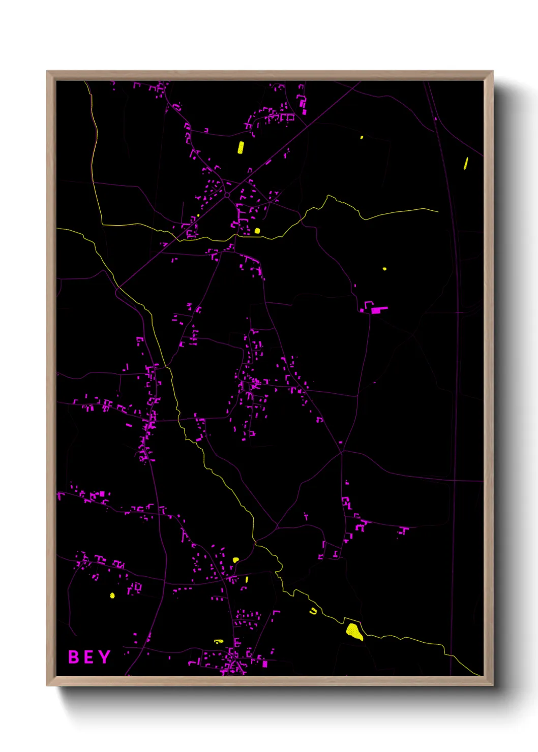 Une affiche de carte sur Bey