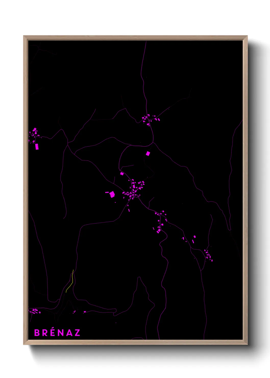 Une affiche de carte sur Brénaz