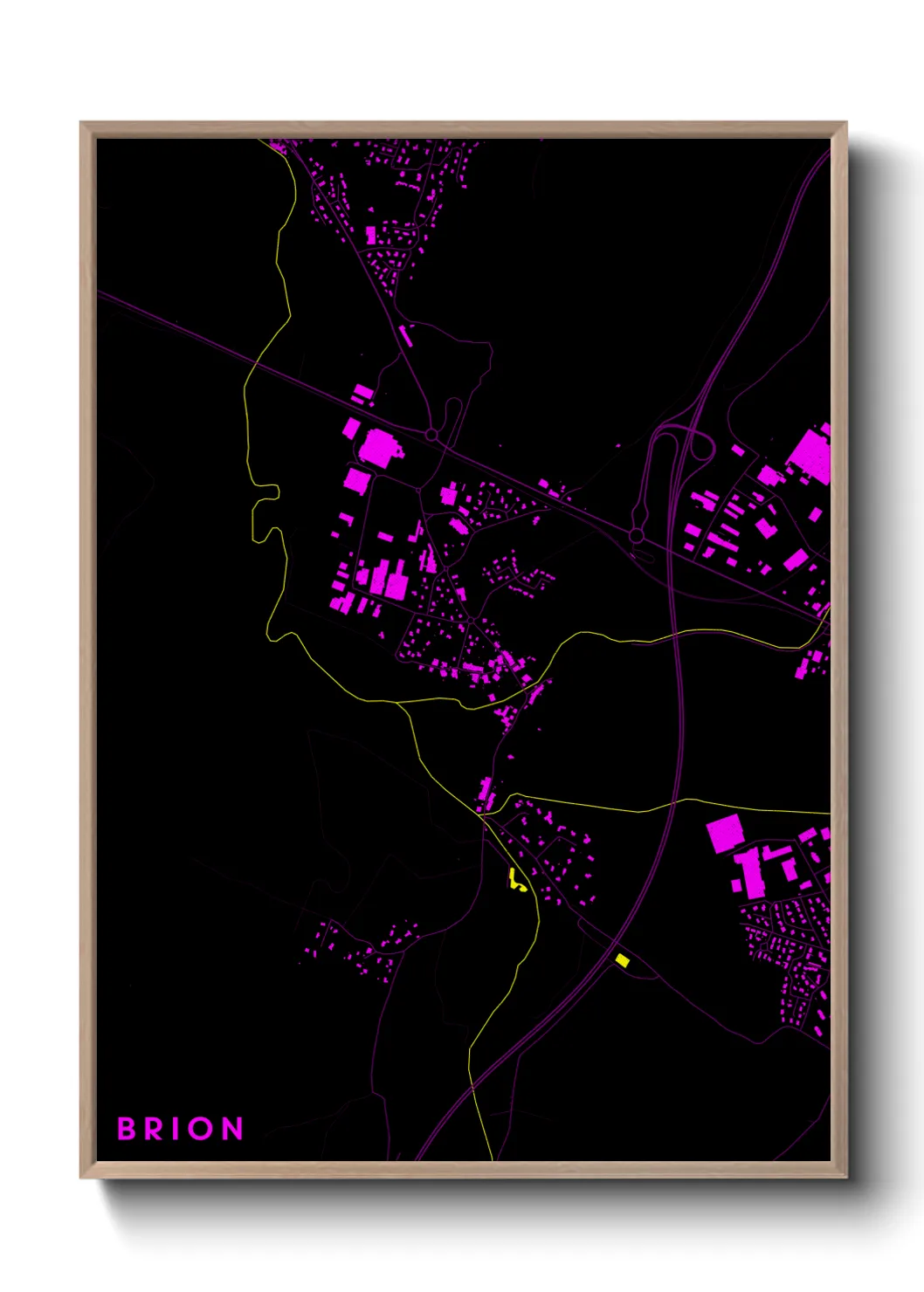 Une affiche de carte sur Brion
