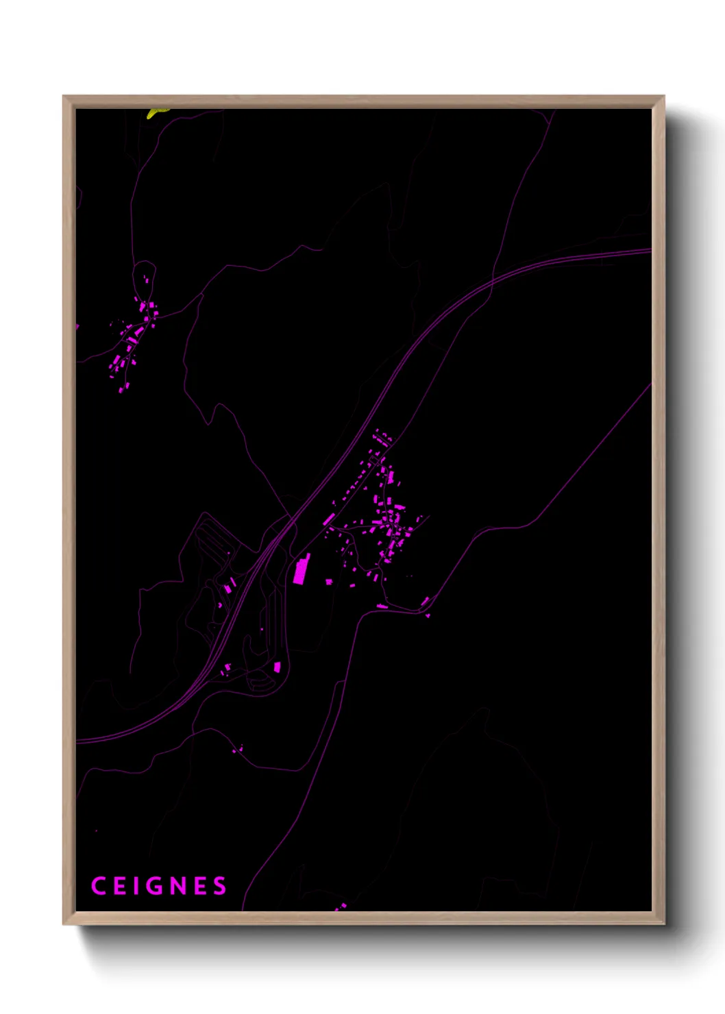 Une affiche de carte sur Ceignes