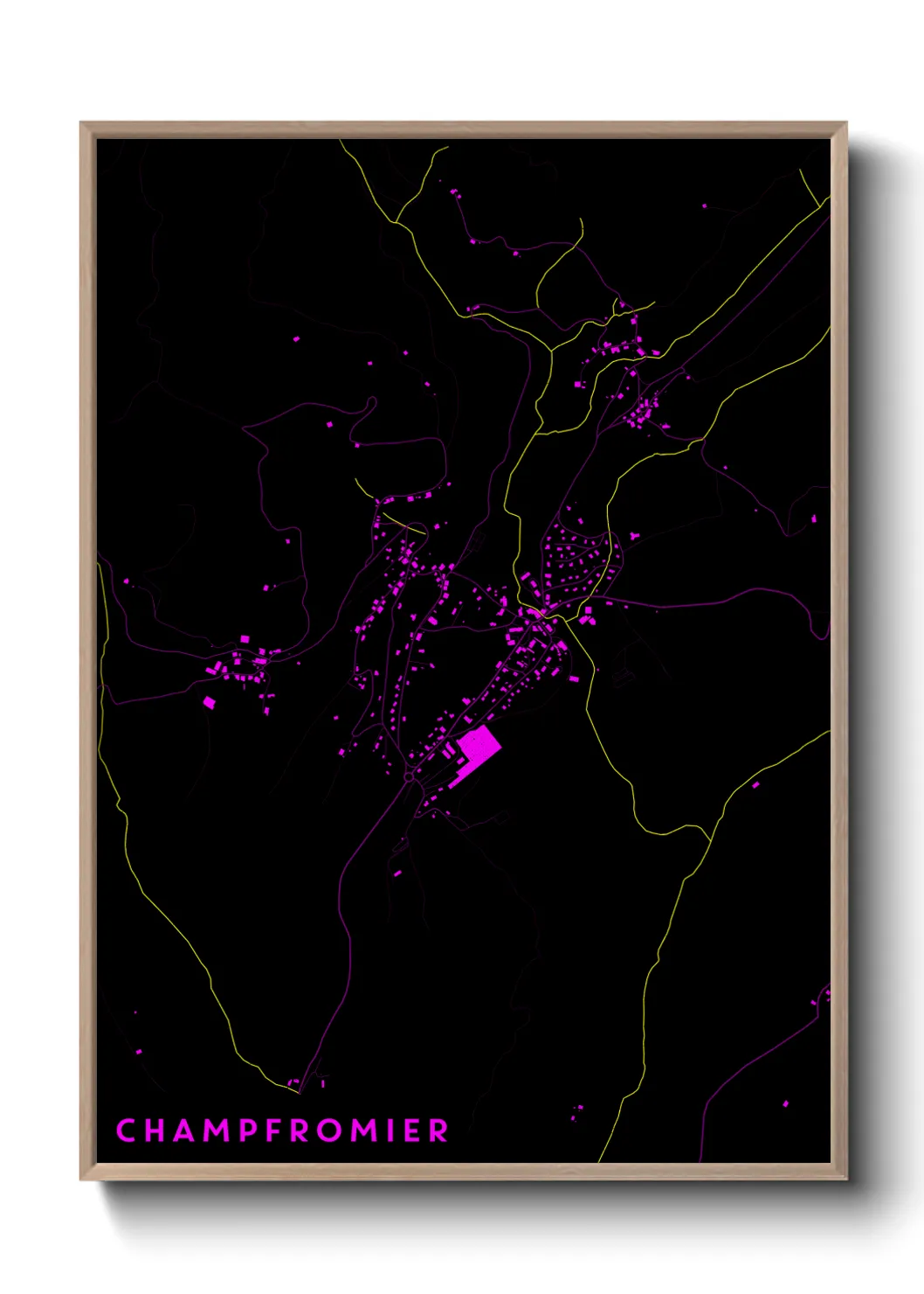 Une affiche de carte sur Champfromier