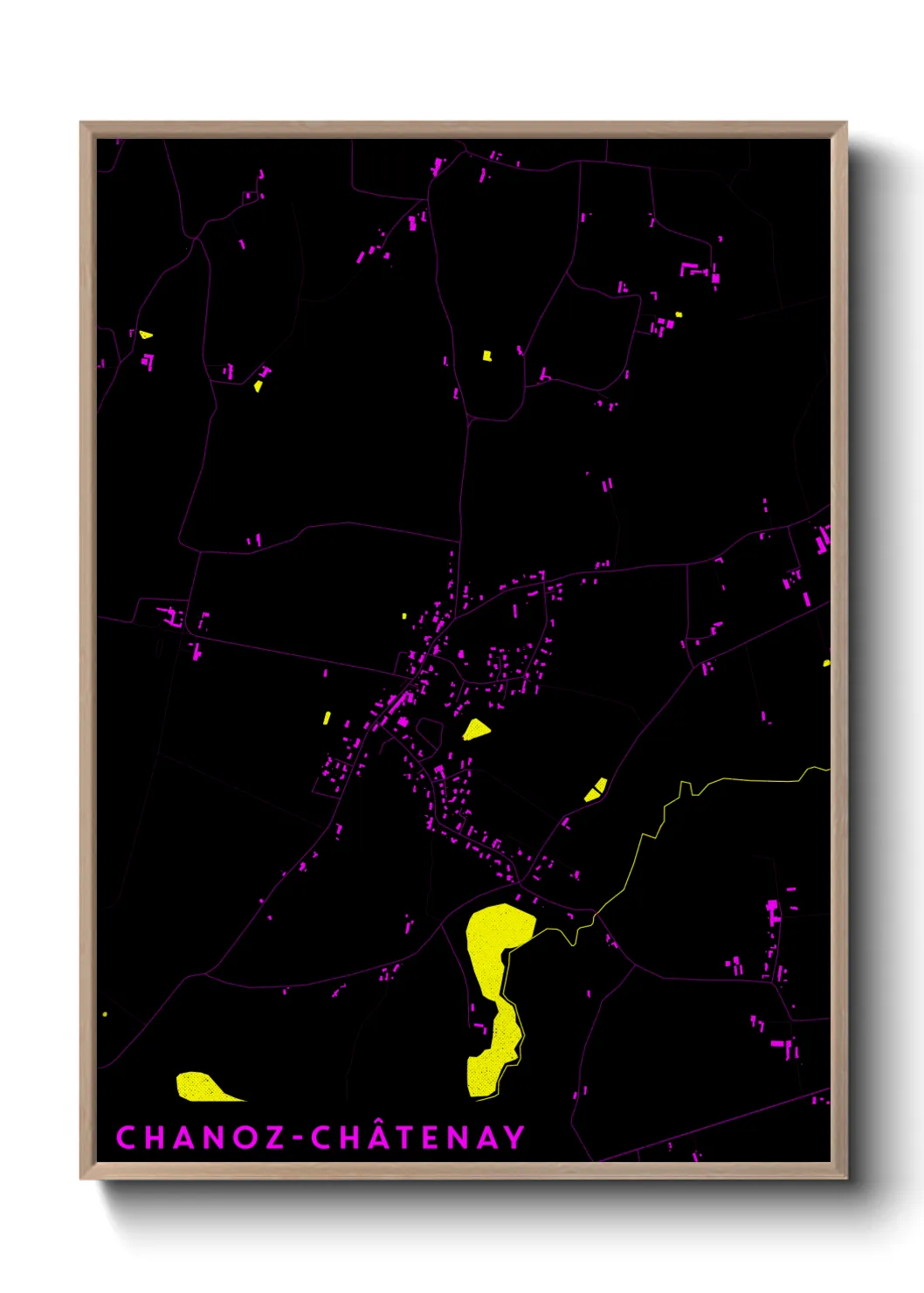 Une affiche de carte sur Chanoz-Châtenay