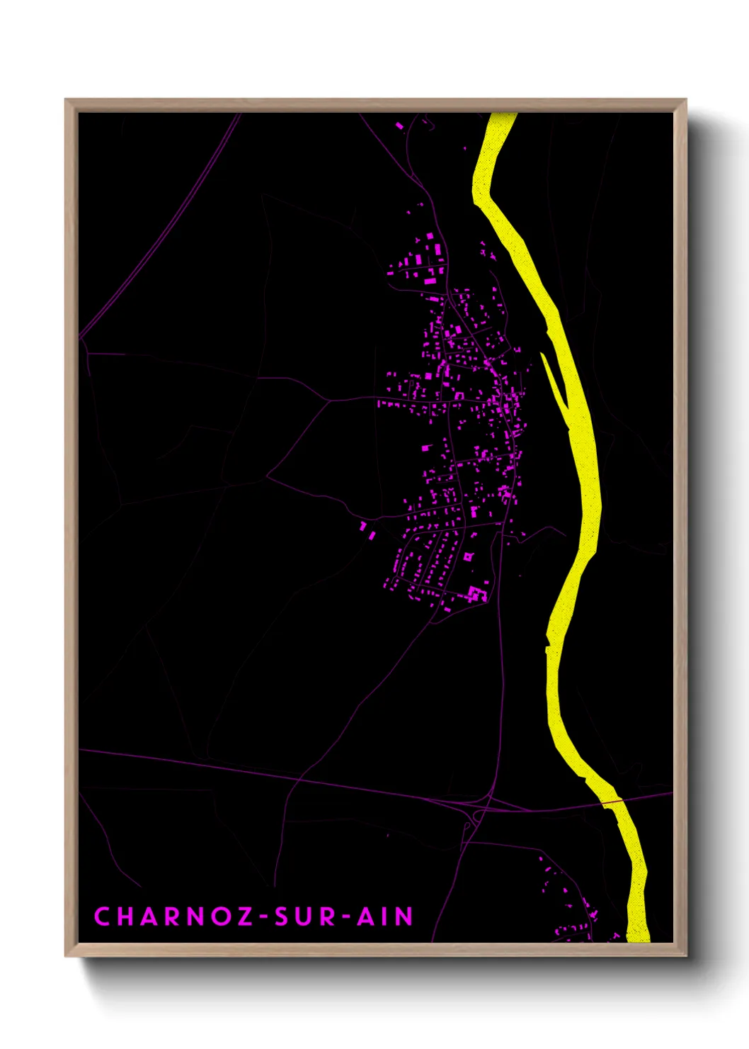 Une affiche de carte sur Charnoz-sur-Ain